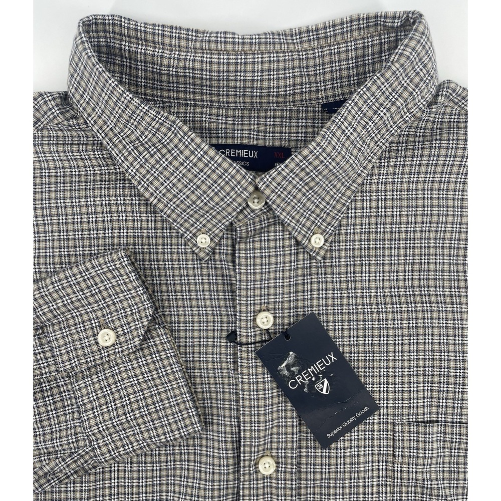 Cremieux Button Down Shirt Mens XXL Brown Multi Plaid Long Sleeve Office NWT